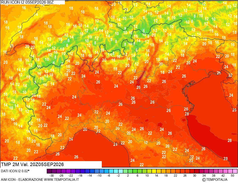 mappa Temp 2 metri