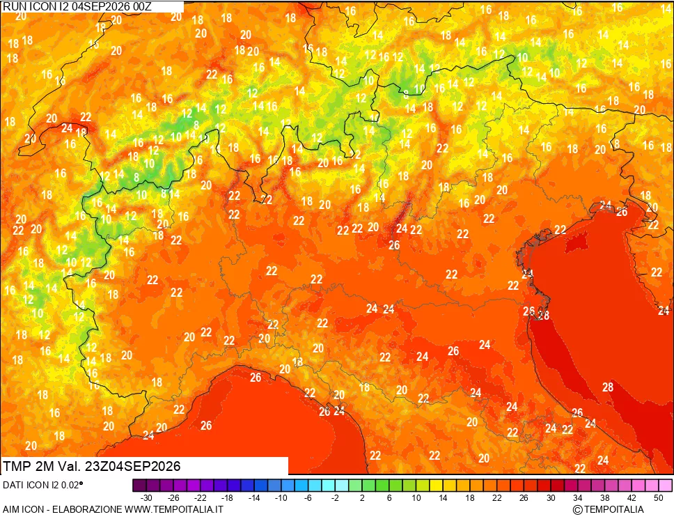 mappa Temp 2 metri