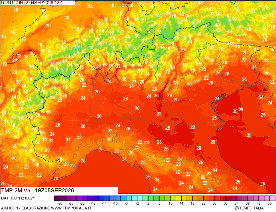 mappa Temp 2 metri