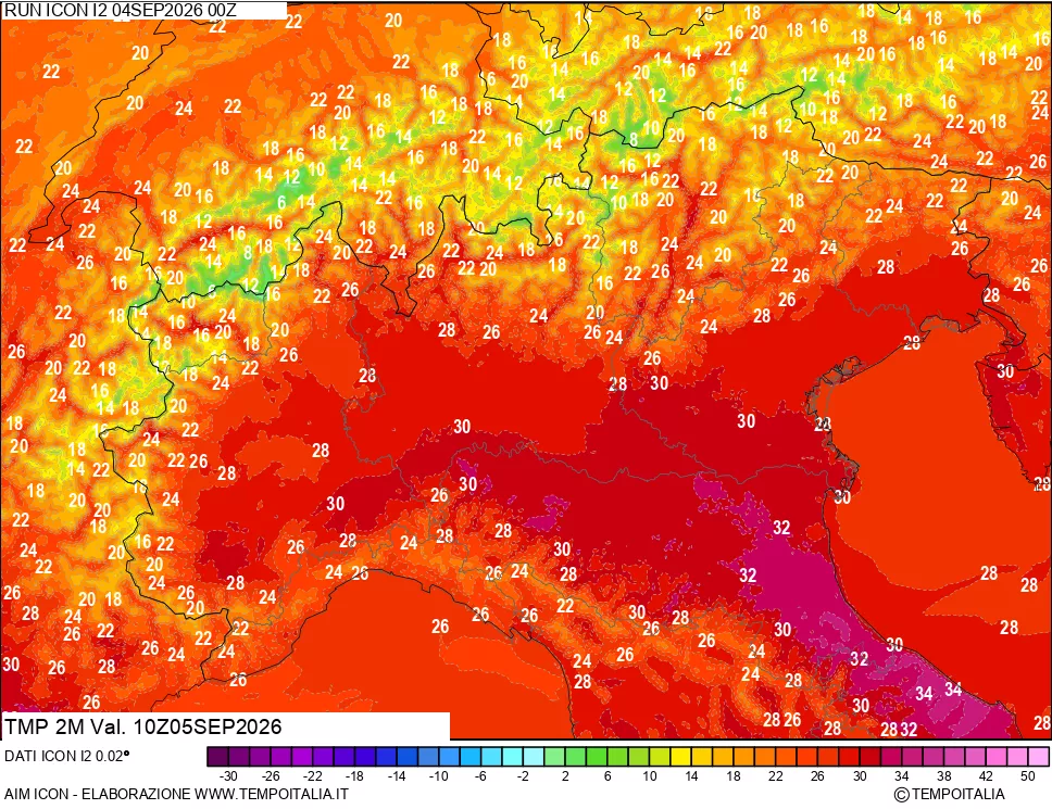 mappa Temp 2 metri