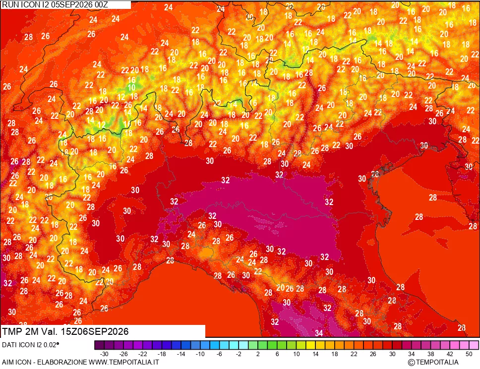mappa Temp 2 metri