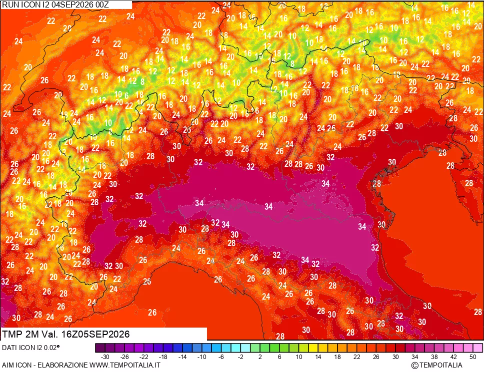 mappa Temp 2 metri