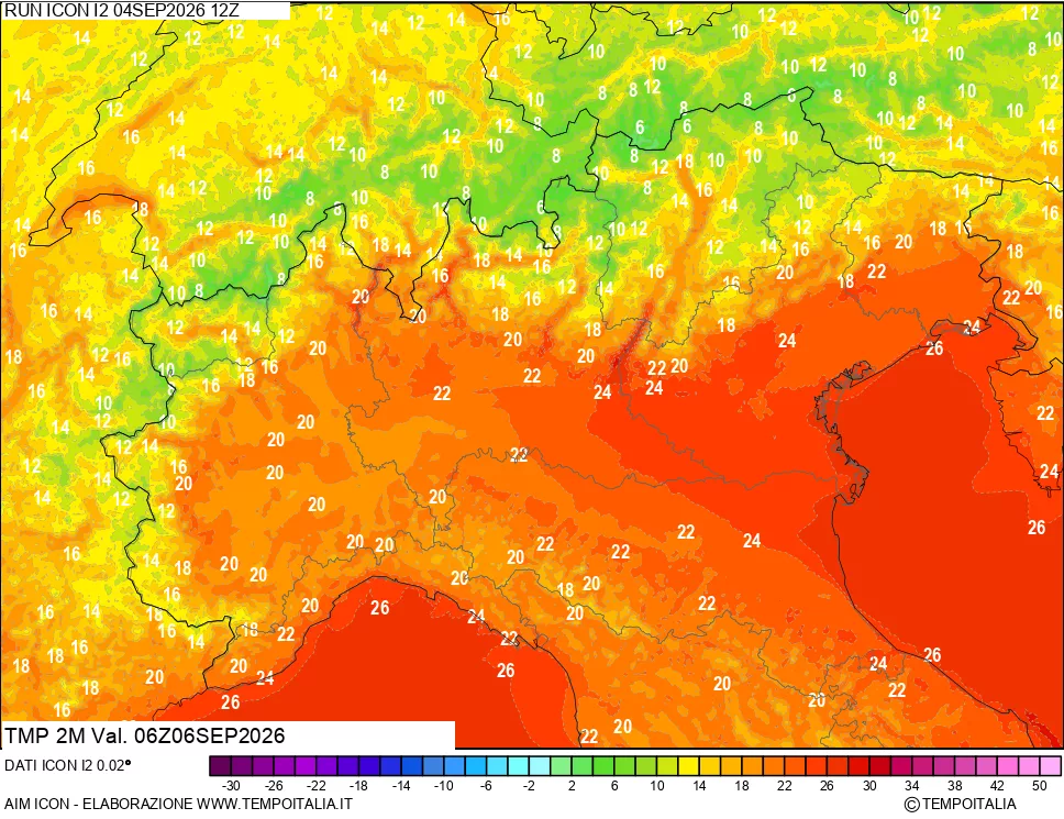 mappa Temp 2 metri