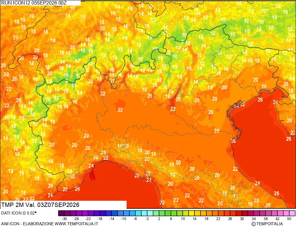 mappa Temp 2 metri