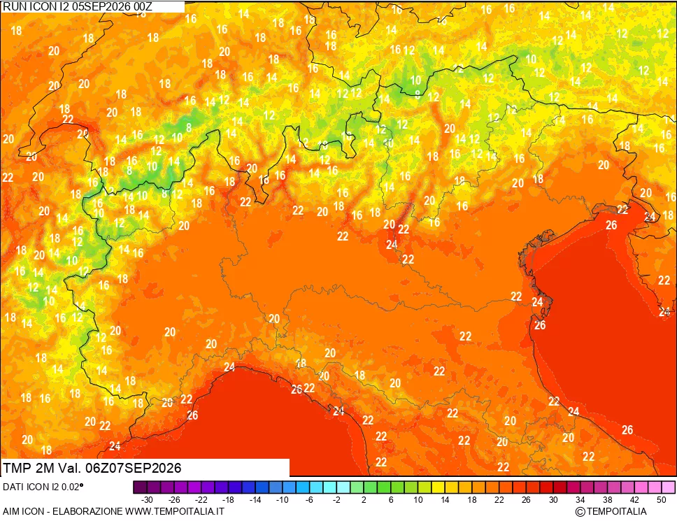 mappa Temp 2 metri