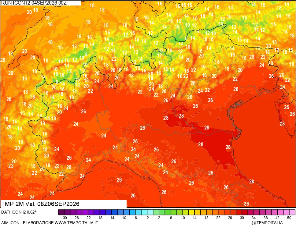 mappa Temp 2 metri