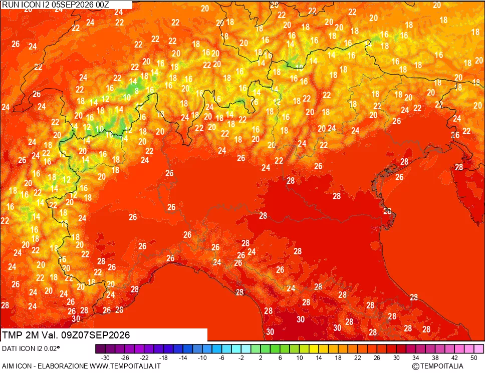 mappa Temp 2 metri