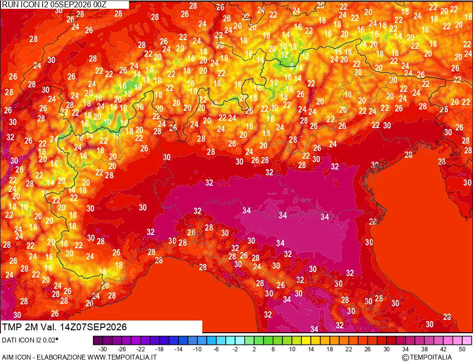 mappa Temp 2 metri
