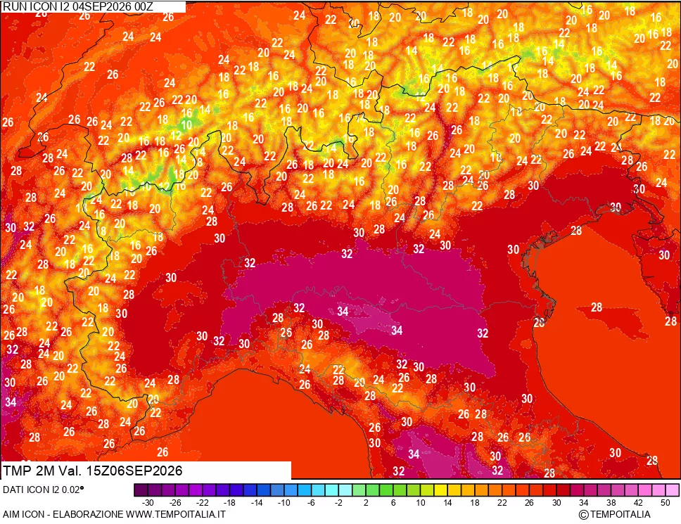 mappa Temp 2 metri