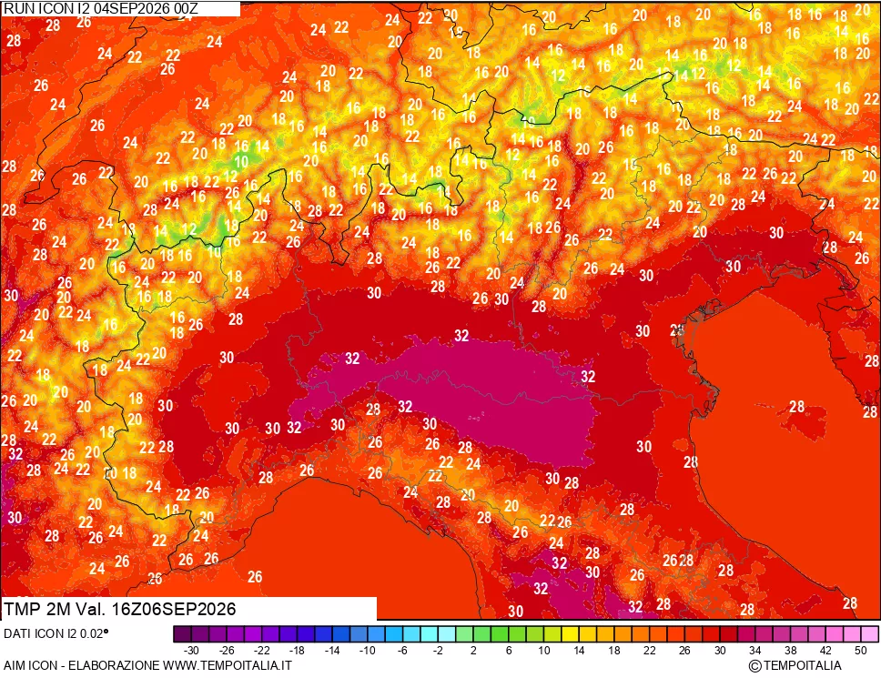 mappa Temp 2 metri