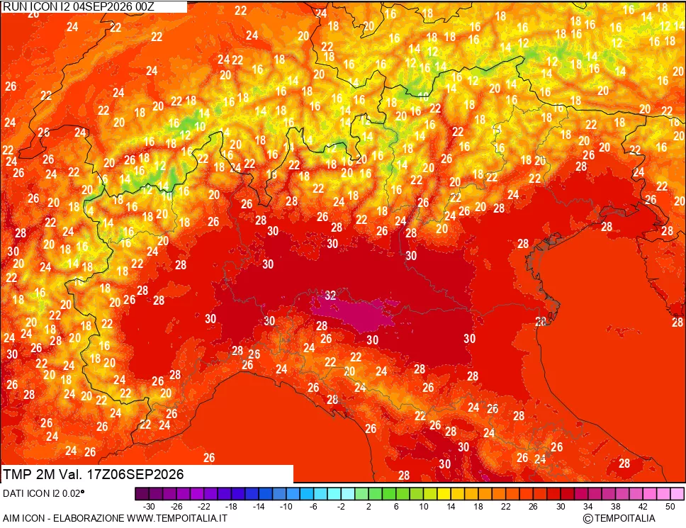 mappa Temp 2 metri