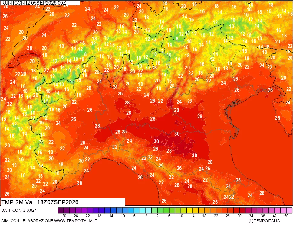 mappa Temp 2 metri