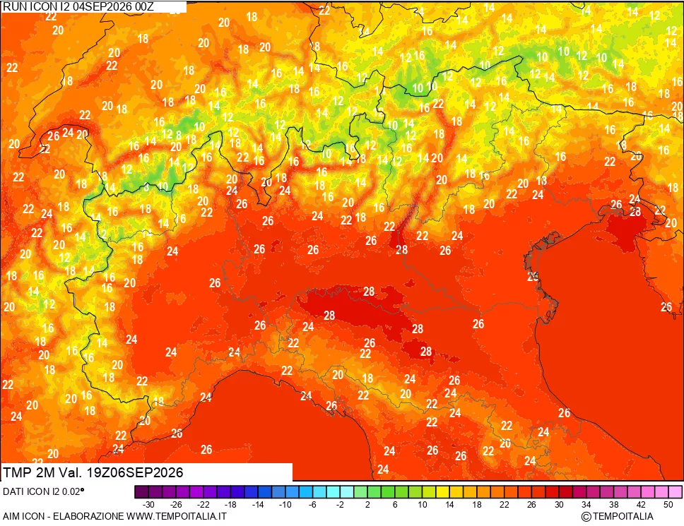 mappa Temp 2 metri