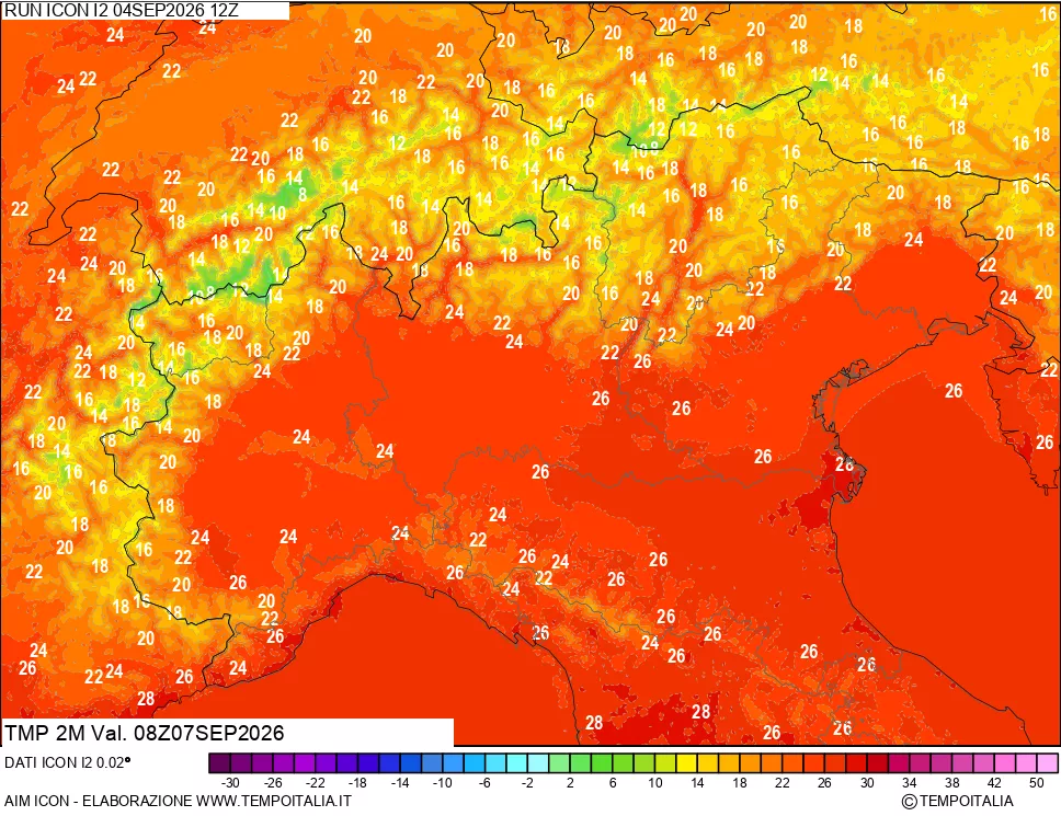 mappa Temp 2 metri