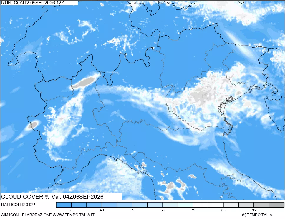 mappa Nuvolosit&agrave; totale