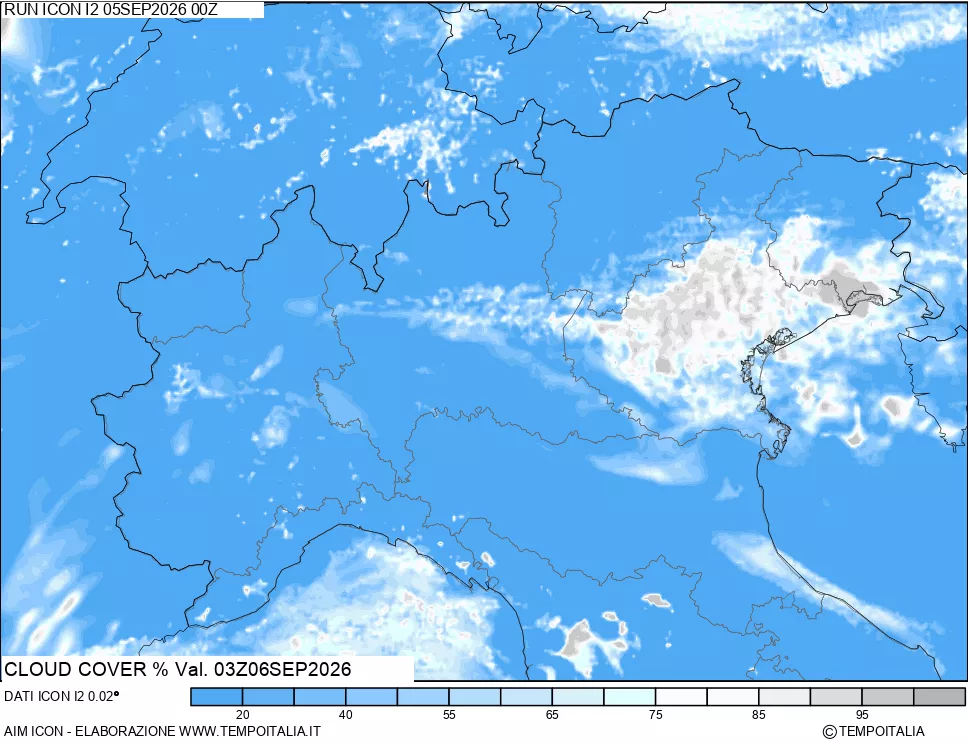 mappa Nuvolosit&agrave; totale