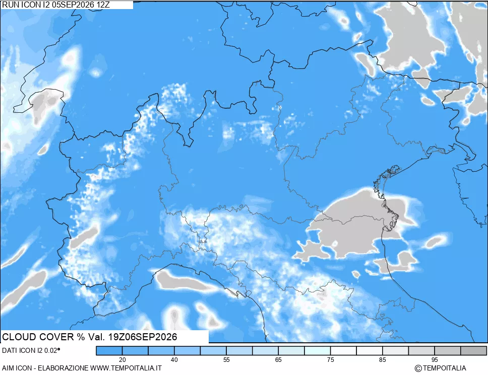 mappa Nuvolosit&agrave; totale