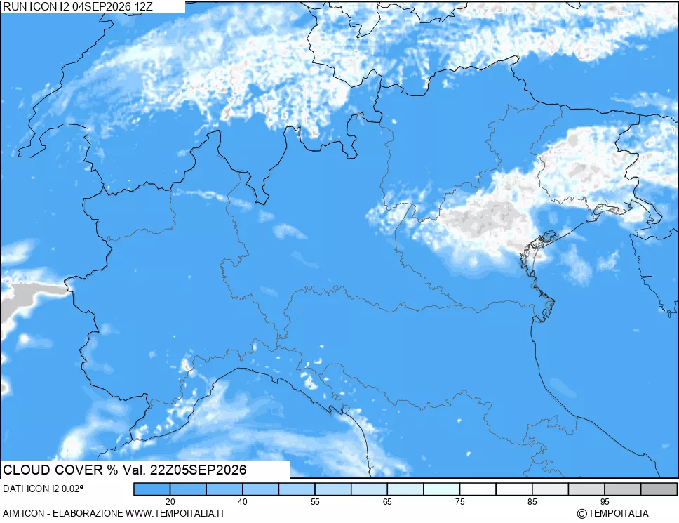 mappa Nuvolosit&agrave; totale