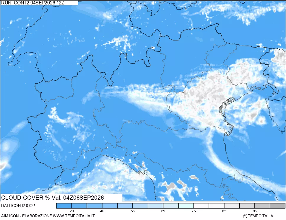 mappa Nuvolosit&agrave; totale