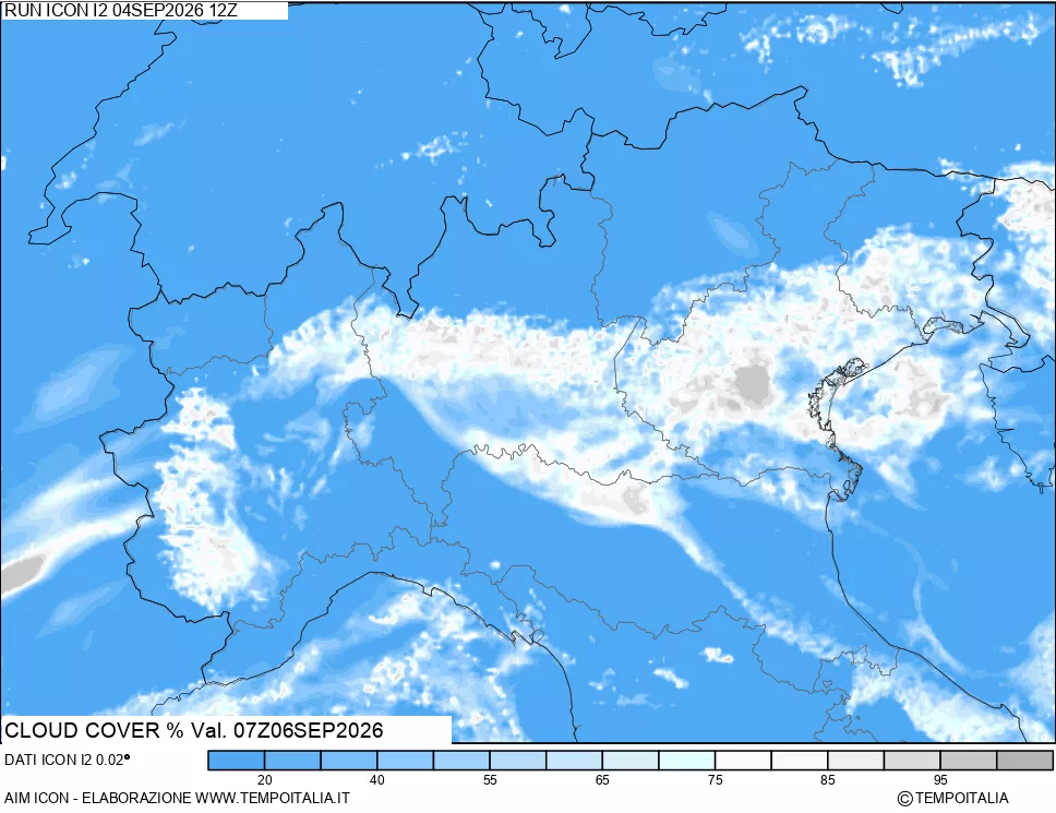 mappa Nuvolosit&agrave; totale