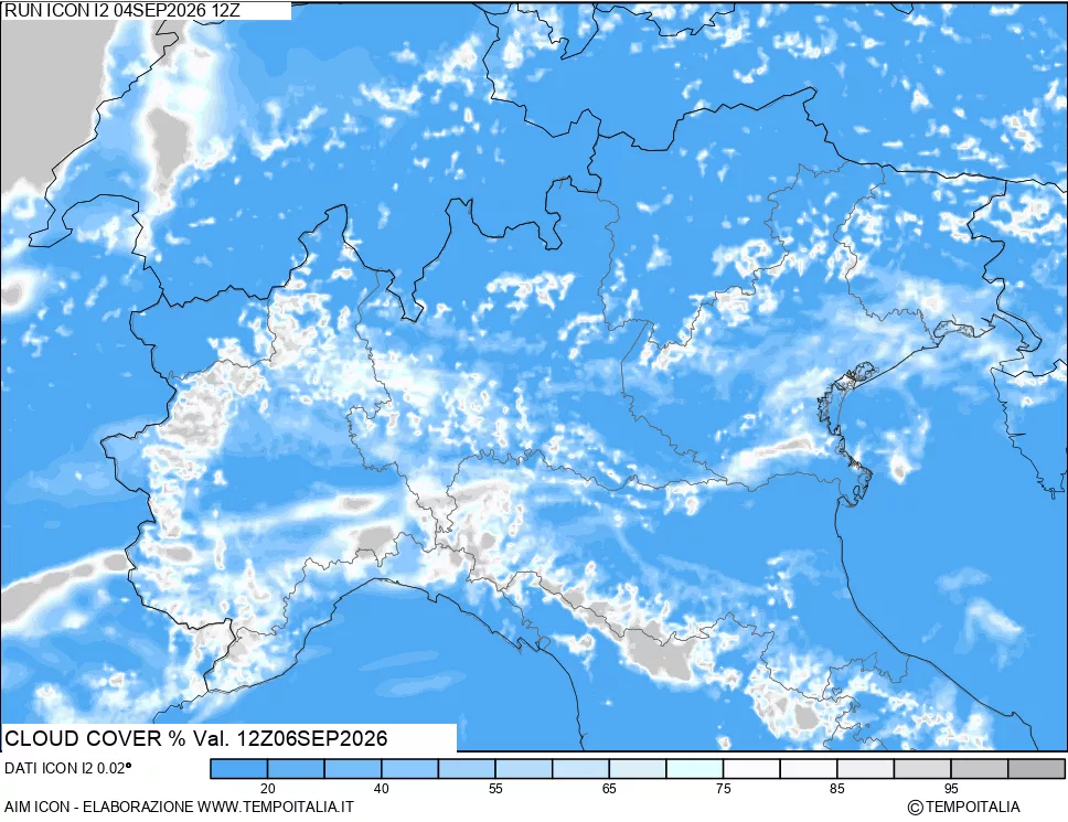 mappa Nuvolosit&agrave; totale