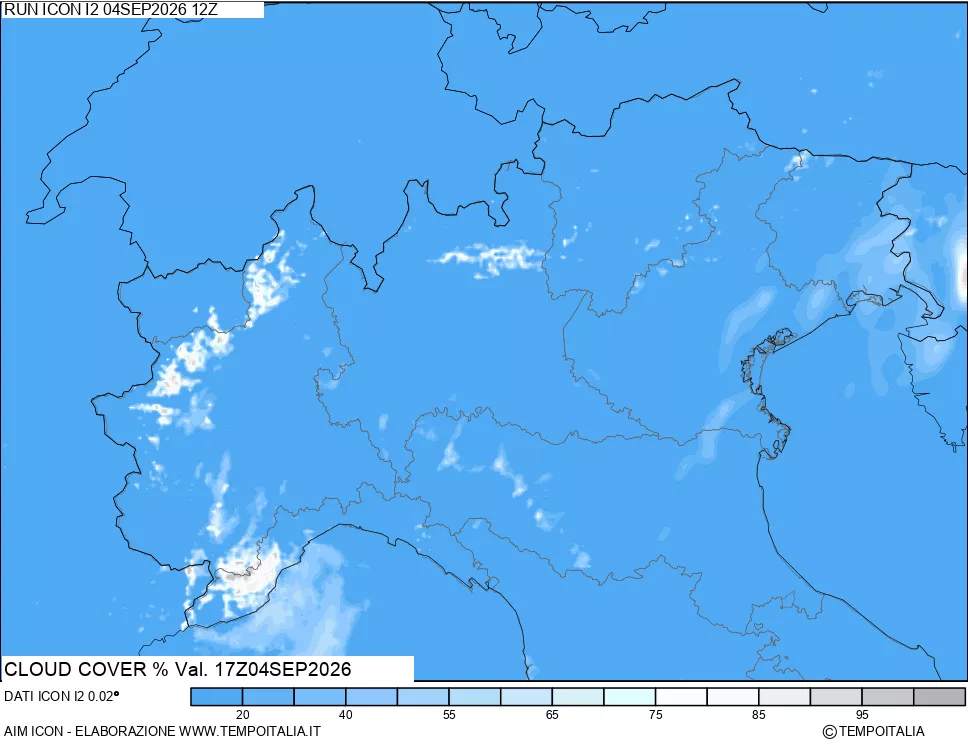 mappa Nuvolosit&agrave; totale