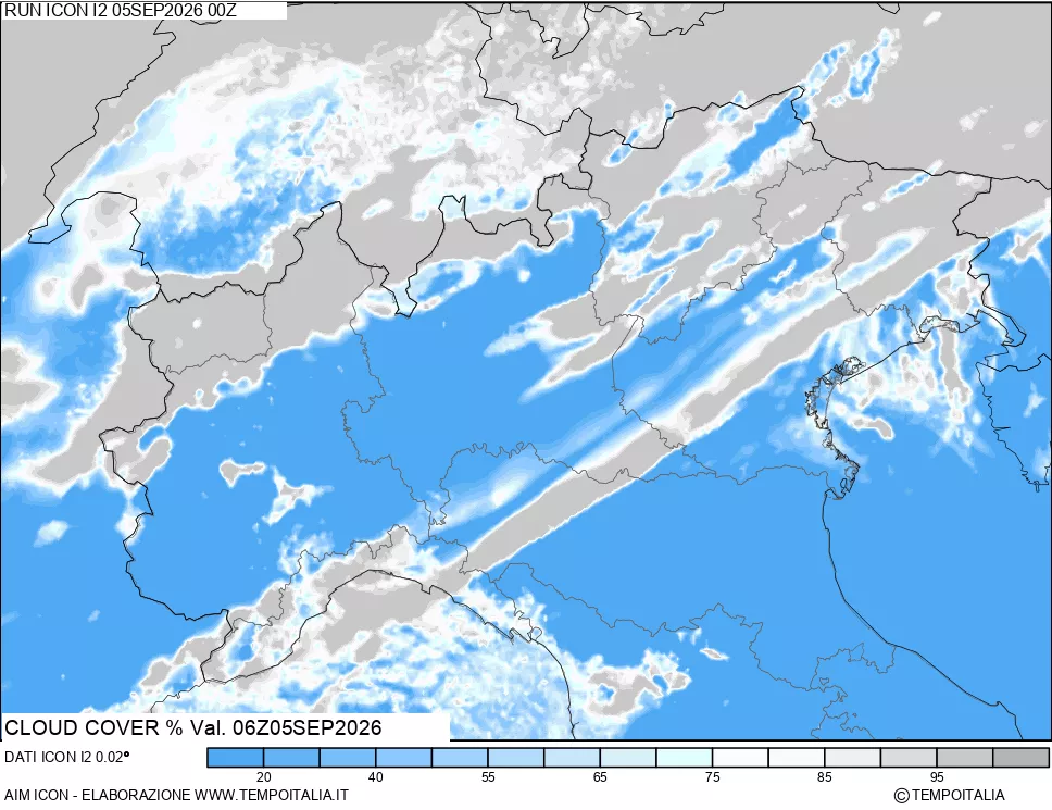 mappa Nuvolosit&agrave; totale