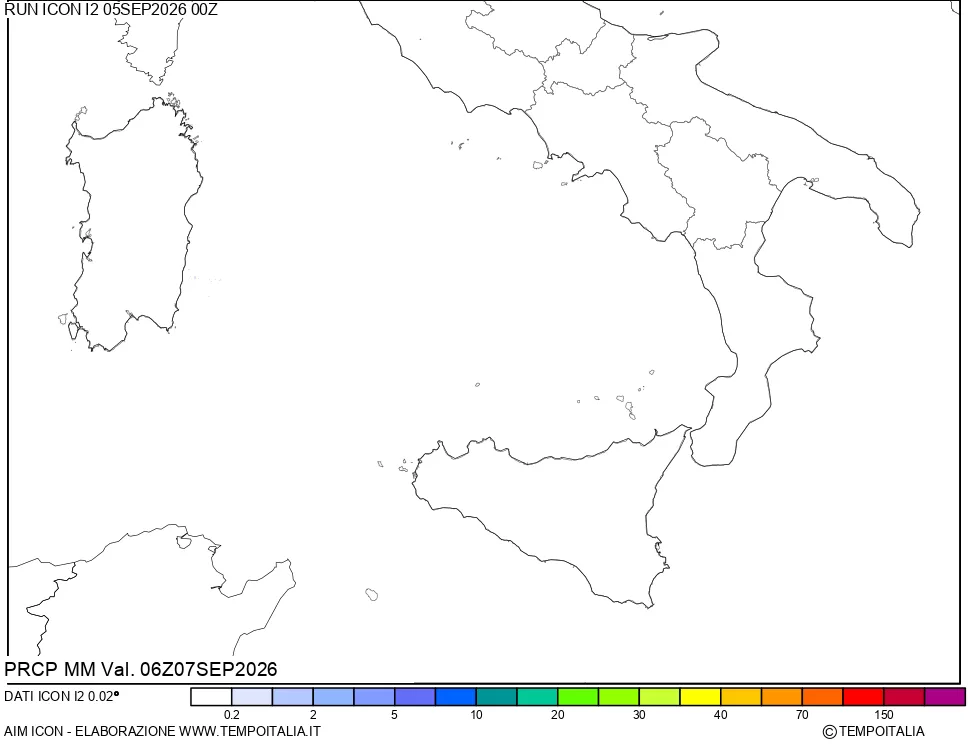 mappa Precipitazioni 24 ore precedenti