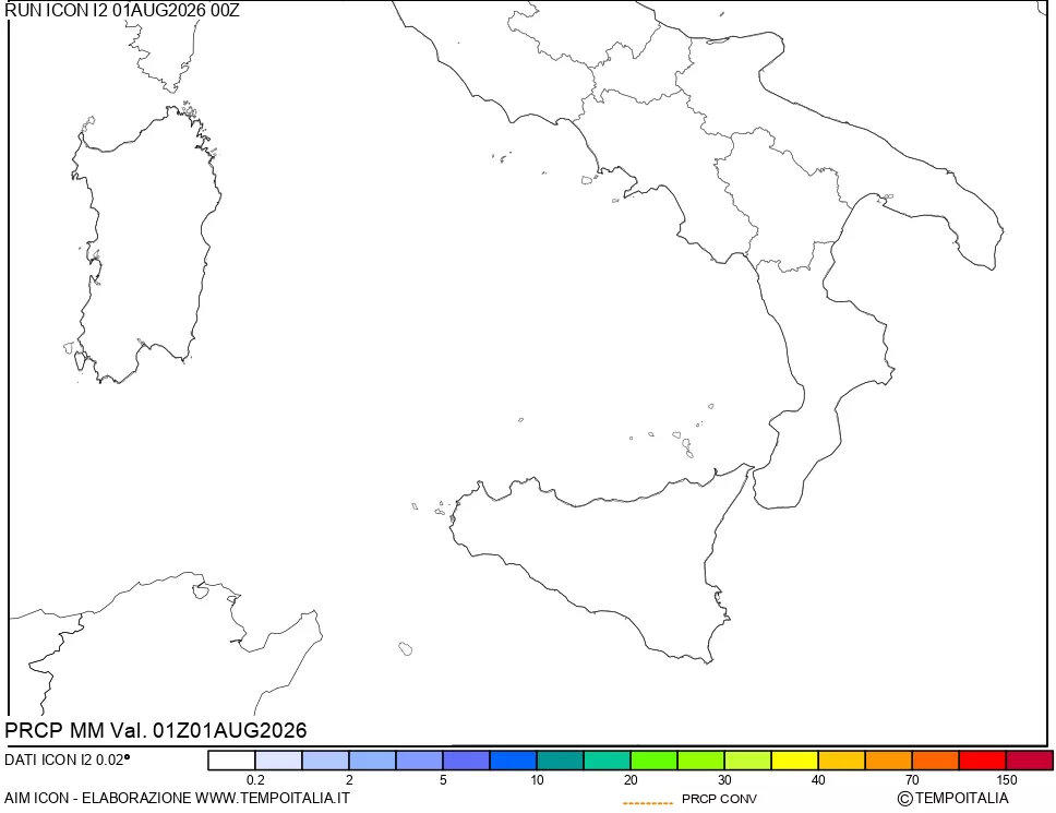 mappa Precipitazioni totali e convettive