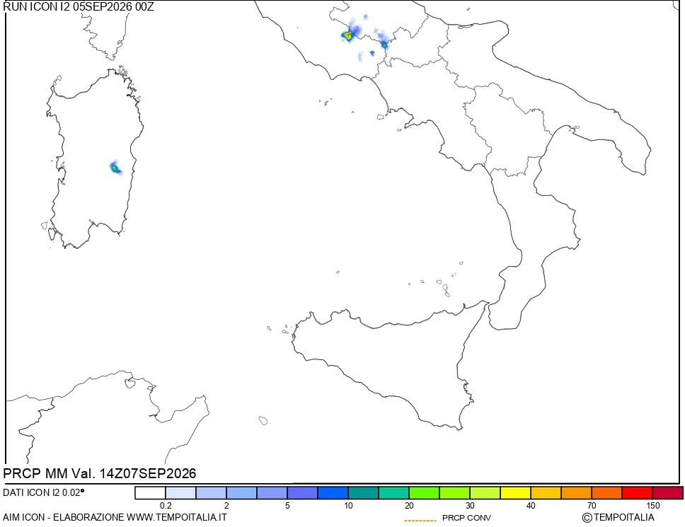 mappa Precipitazioni totali e convettive
