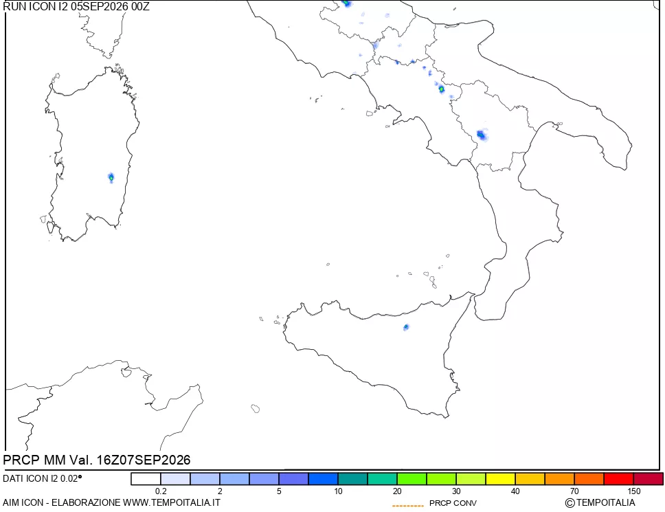 mappa Precipitazioni totali e convettive