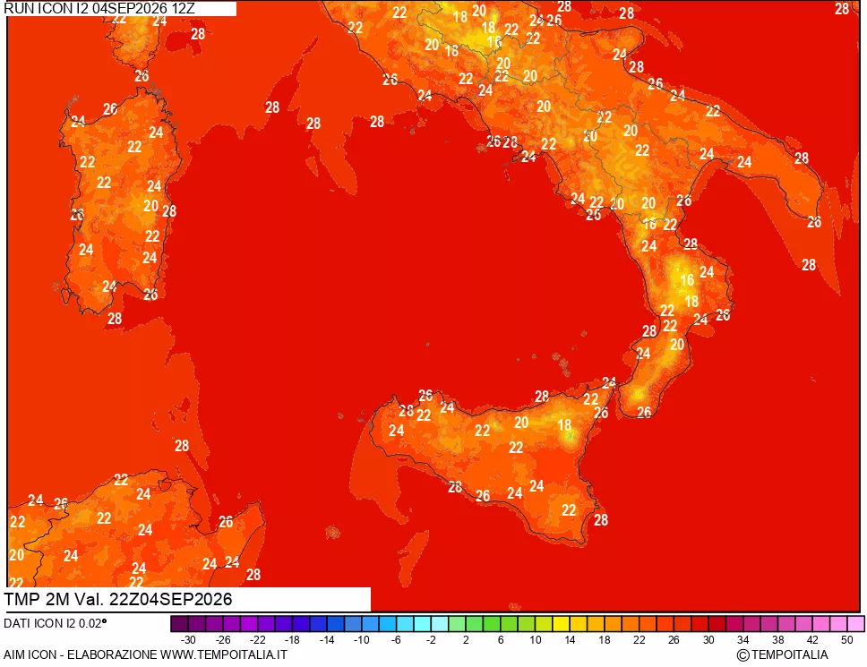 mappa Temp 2 metri