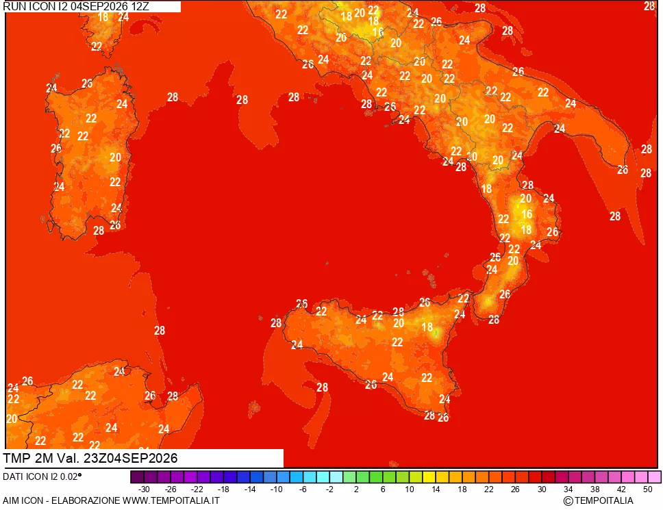 mappa Temp 2 metri