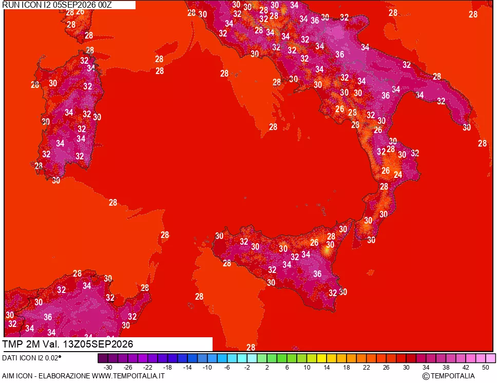 mappa Temp 2 metri