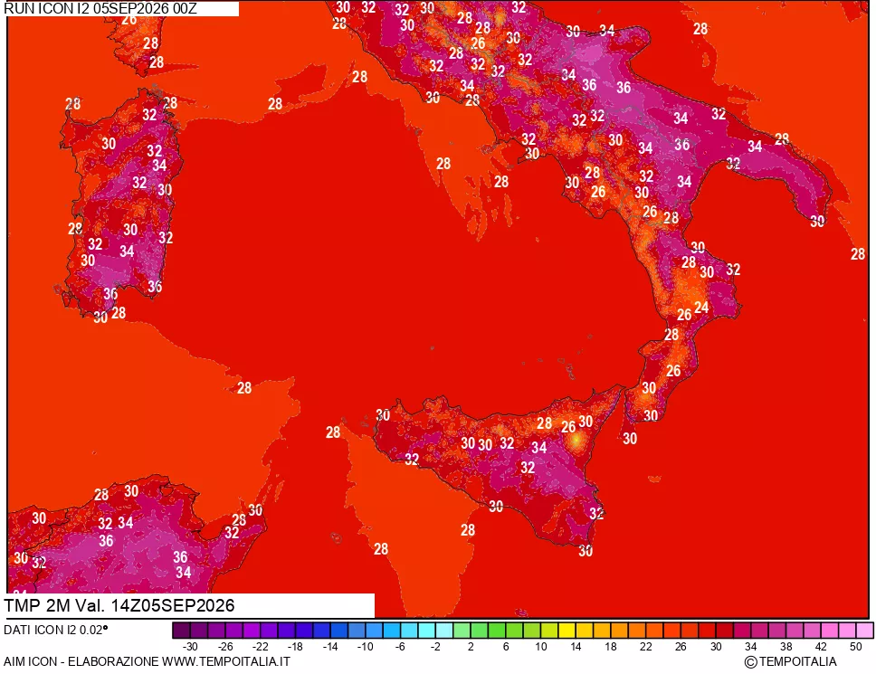 mappa Temp 2 metri