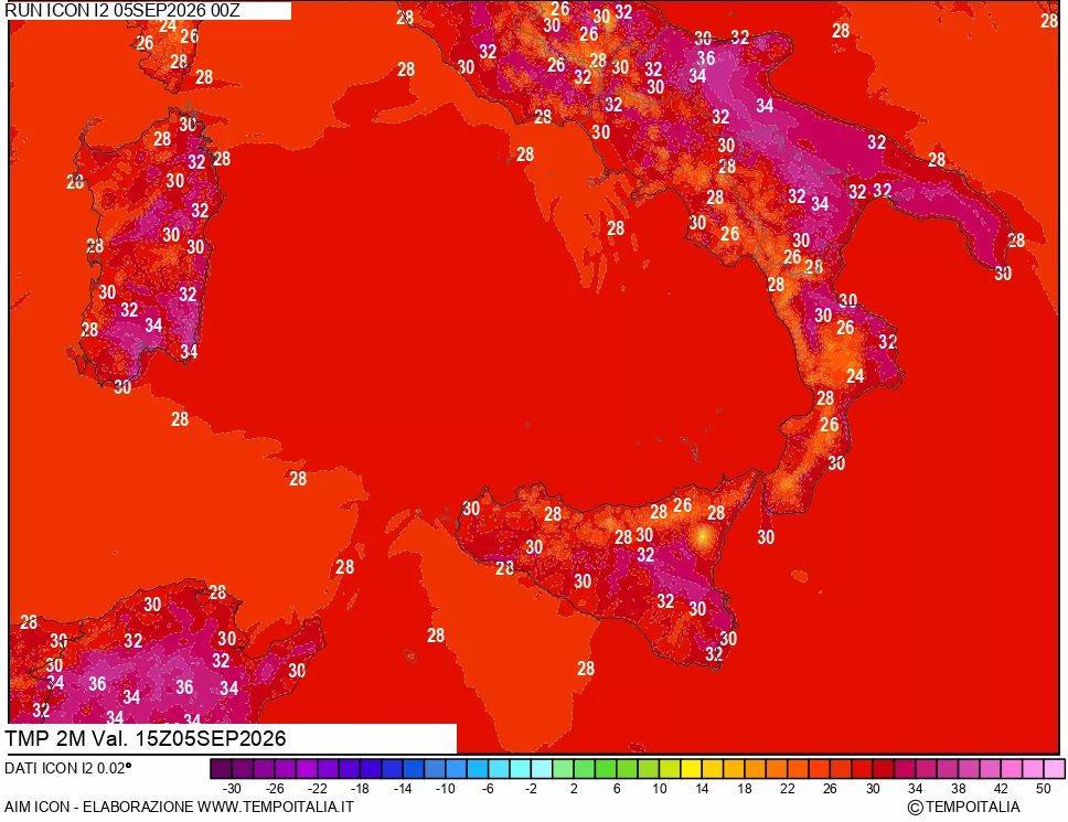 mappa Temp 2 metri