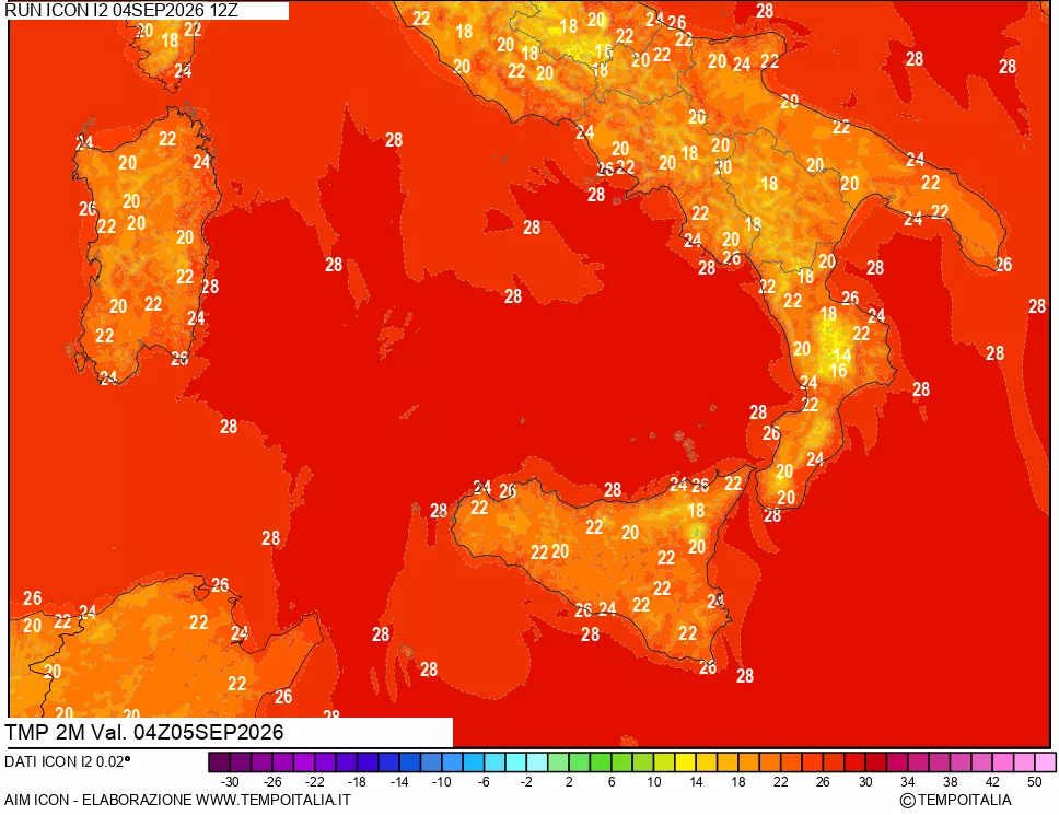 mappa Temp 2 metri
