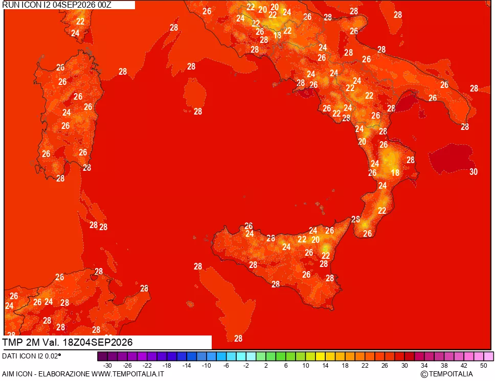 mappa Temp 2 metri