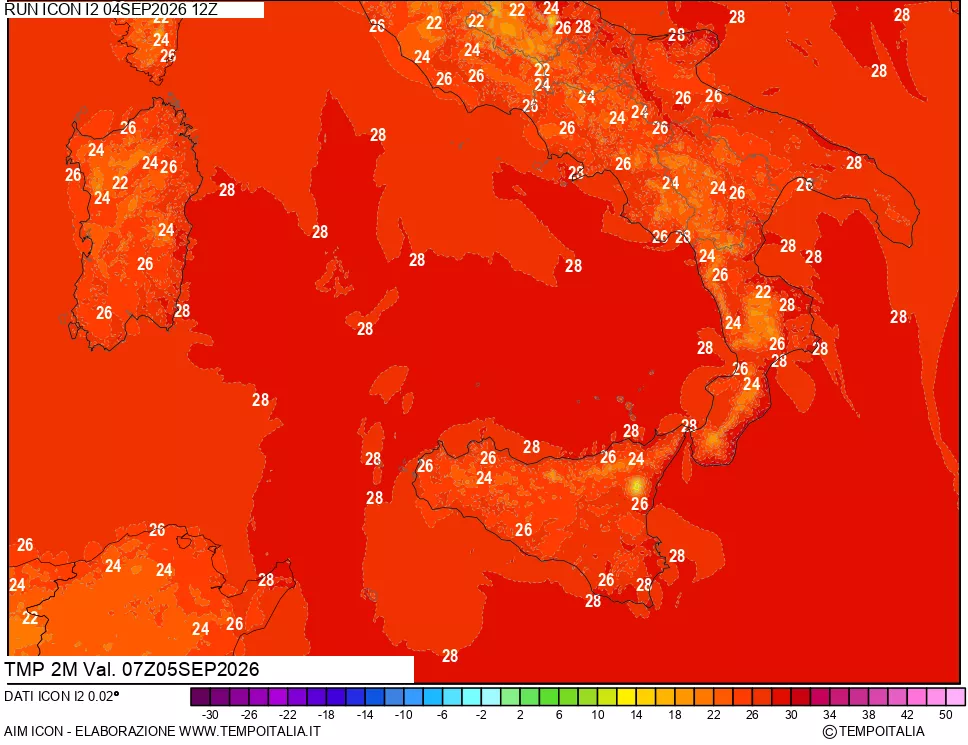 mappa Temp 2 metri