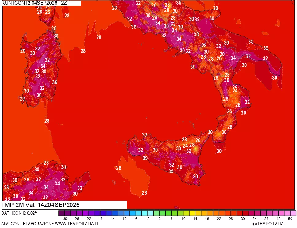 mappa Temp 2 metri