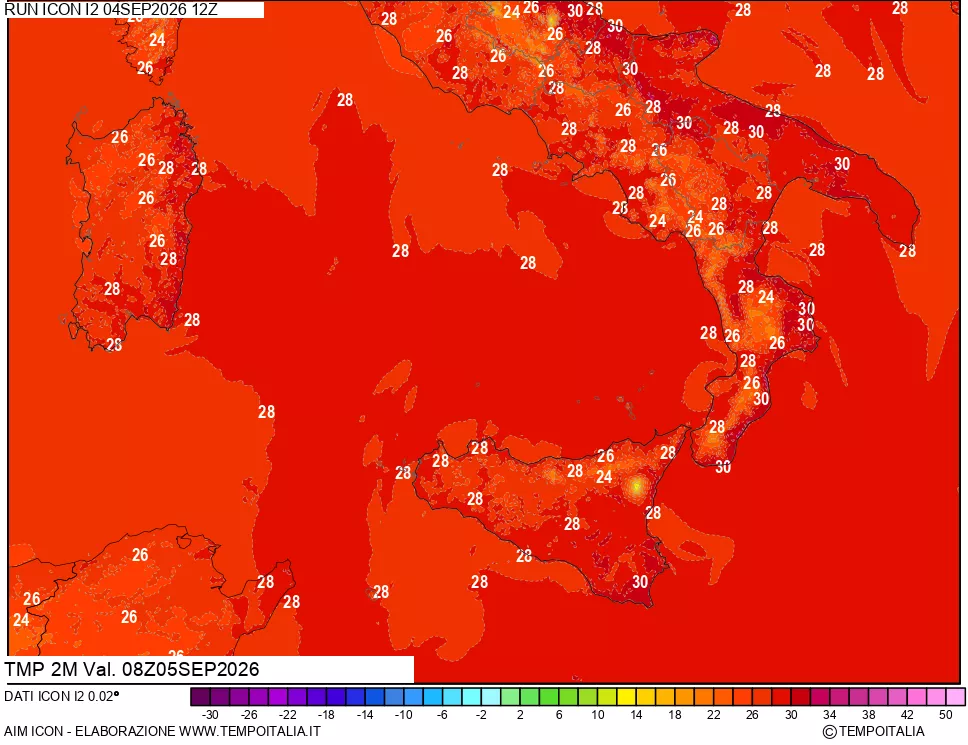 mappa Temp 2 metri