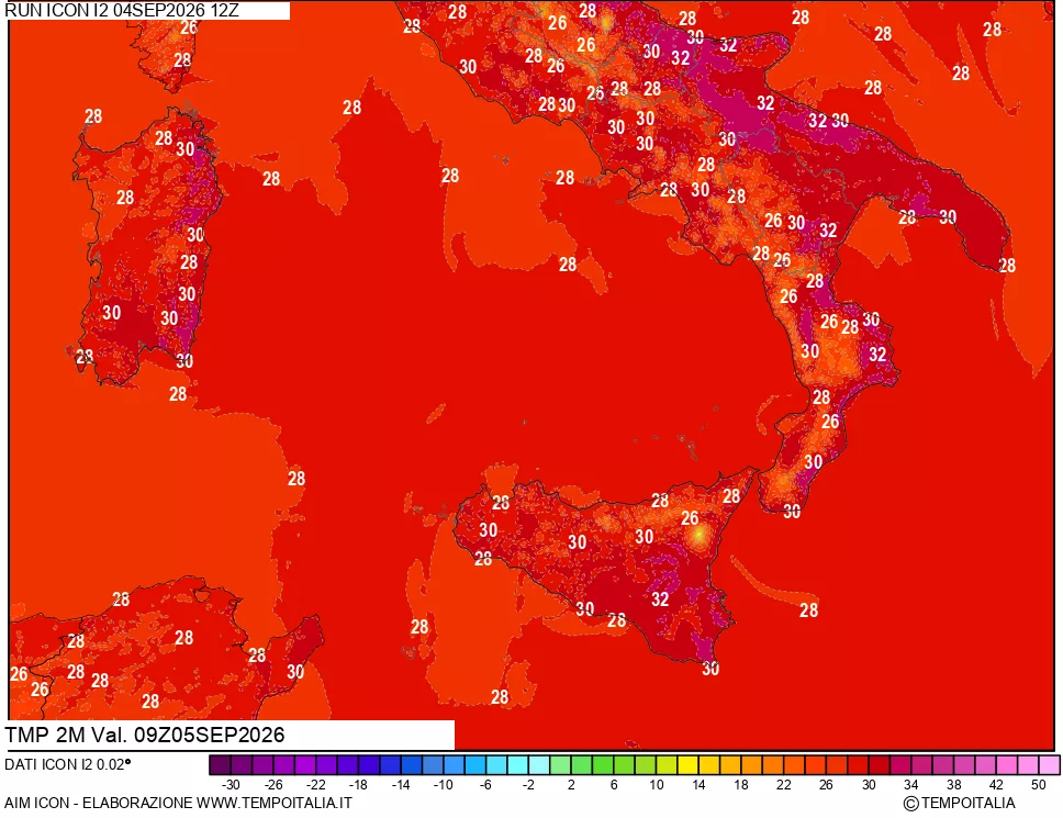 mappa Temp 2 metri