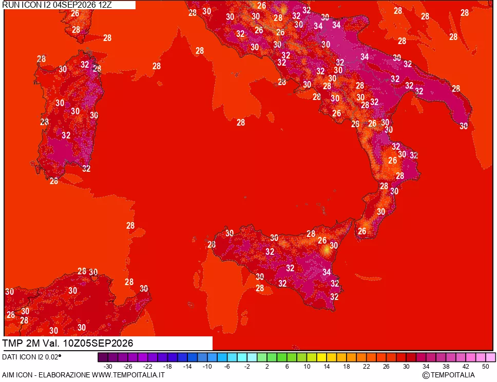 mappa Temp 2 metri