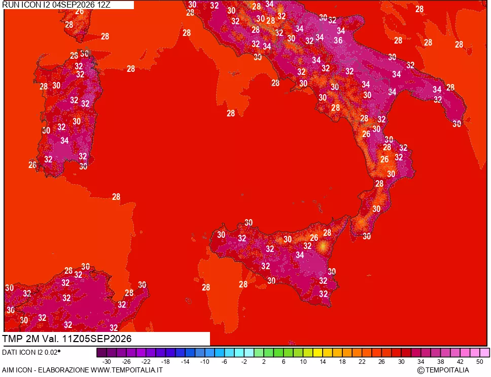 mappa Temp 2 metri