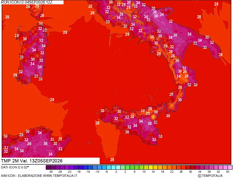 mappa Temp 2 metri