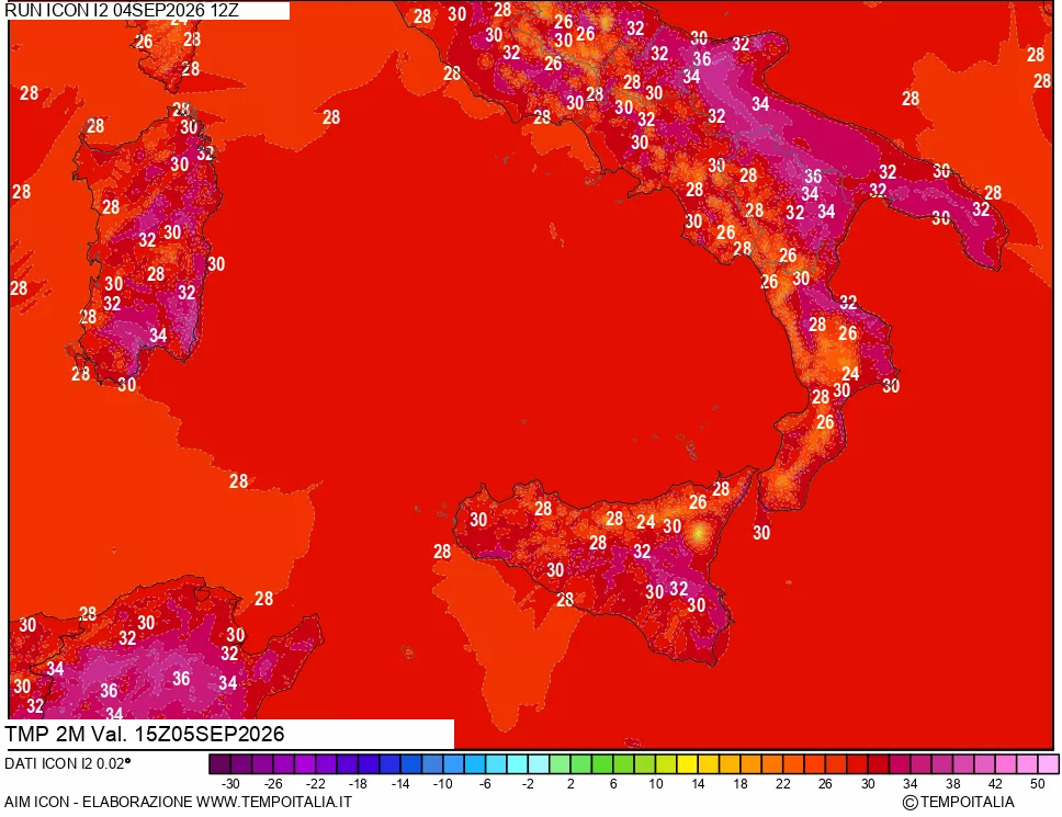 mappa Temp 2 metri