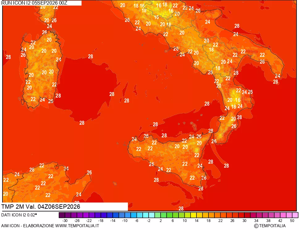 mappa Temp 2 metri
