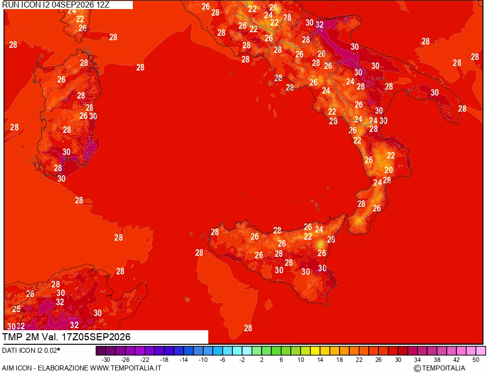 mappa Temp 2 metri