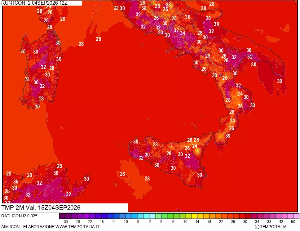 mappa Temp 2 metri
