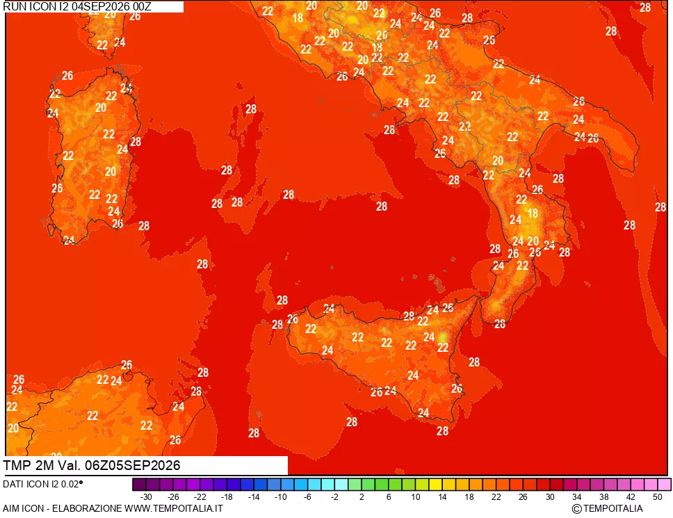 mappa Temp 2 metri
